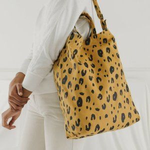 BAGGU Duck Bag - Leopard Print Canvas Tote Bag